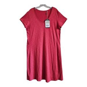 TOAD & CO XL Marley Dress Hibiscus Short Slv Organic Cotton Tencel NEW No Belt